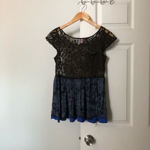 Free People Lace Short Sleeved Top